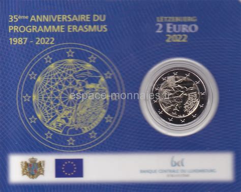 2 Euro Commémorative Coincard Luxembourg 2022 Erasmus Espace Monnaies