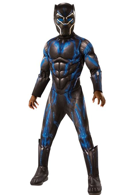 Disfraz de traje de batalla de Black Panther Deluxe para niños Multicolor