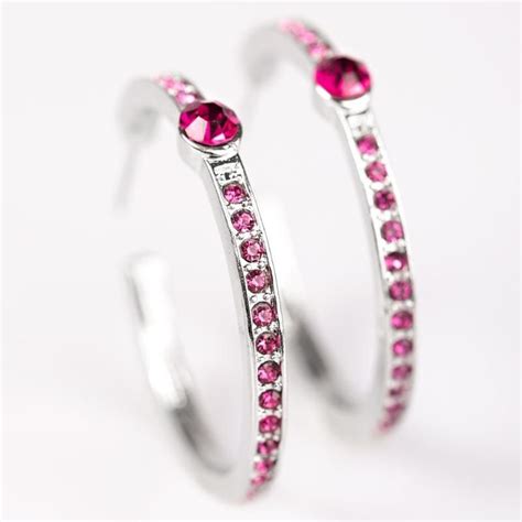 what s the occasion pink rhinestone hoop earrings stylish earring affordable earrings pink