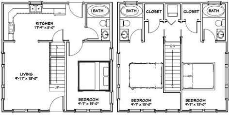 24x24 House 24x24h7a 1083 Sq Ft Excellent Floor Plans Small