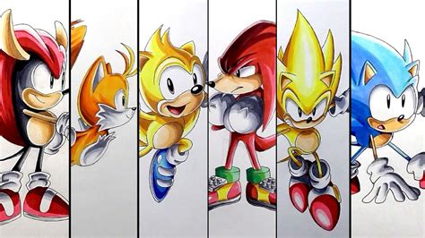 Drawing Sonic Mania Characters Compilation 2 Youtube