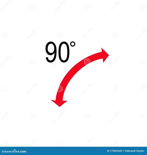 90 Degrees Angle With Arrows Stock Vector Illustration Isolated On