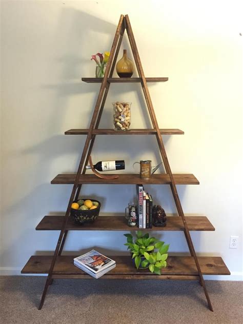 Diy A Frame Ladder Bookshelf Bookshelves Diy Ladder Shelf Decor