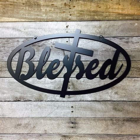 Blessed Sign Rustic Word Art Sign Housewarming T Idea Metal Words