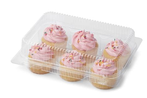 Wilton Clear 6 Cavity Disposable Plastic Cupcake Boxes With Removable