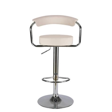 Lot de 2 tabourets de bar en cuir PU crème 1209119 Achat Vente