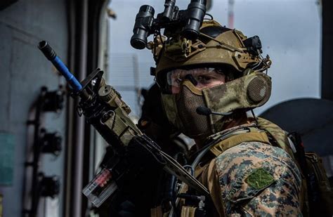 Us Force Reconnaissance Marine Assigned To A Maritime Raid Force
