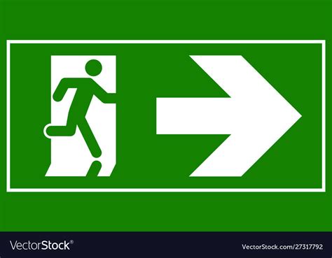 Emergency Exit Sign Man Running Out Fire Exit Vector