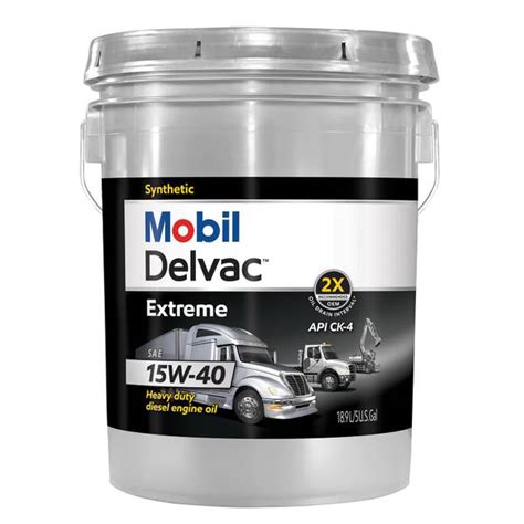 Mobil 5 Gallon Delvac Extreme Heavy Duty Full Synthetic Diesel 15w 40