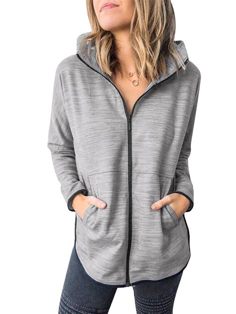 Fast Delivery And Low Prices Women Zip Up Hoodie Jacket Ladies Casual