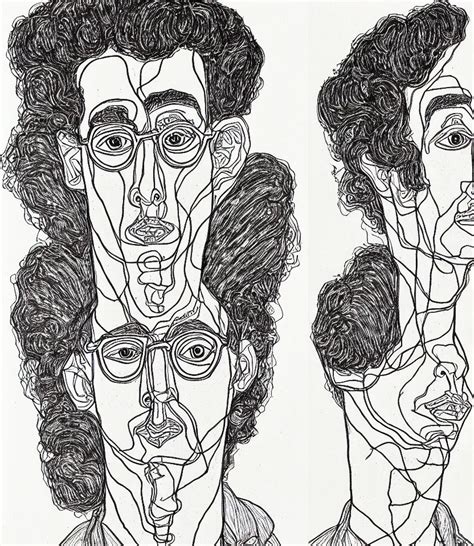 Detailed Line Art Portrait Of Allens Ginsberg Stable Diffusion OpenArt
