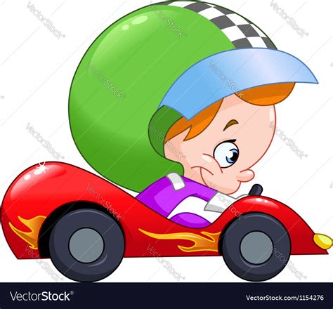 Kid Race Car Driver Royalty Free Vector Image Vectorstock
