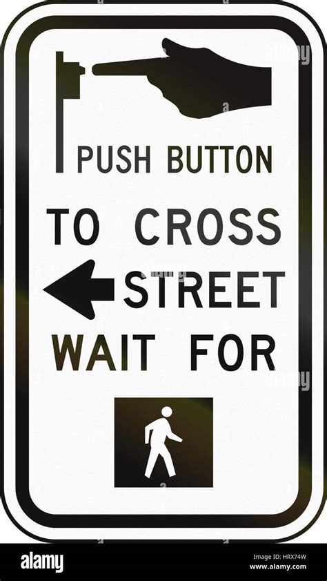 United States Mutcd Road Sign Crosswalk Instructions Stock Photo Alamy