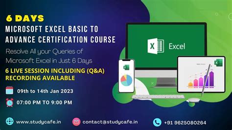 Microsoft Excel Basic To Advance Certification Course For 6 Days