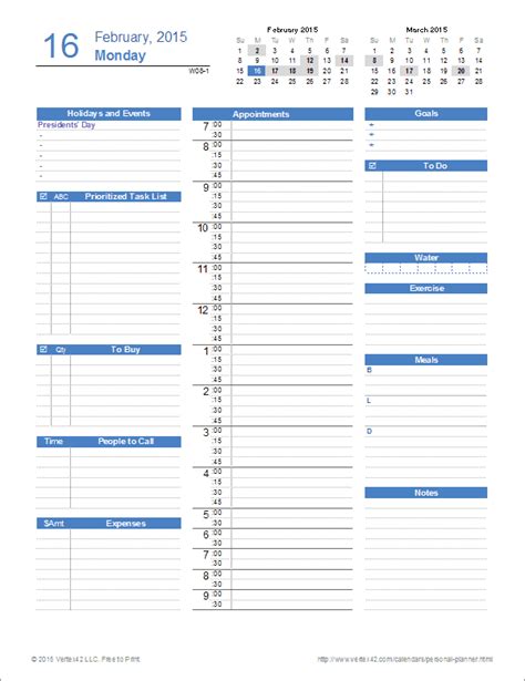 Ultimate Personal Planner Template For Excel Daily Planner Pages Daily