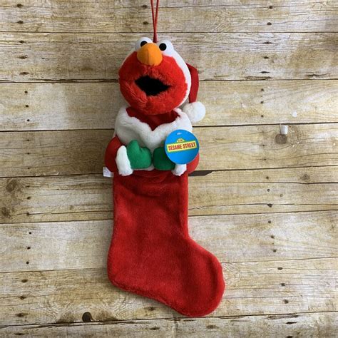 Kurt S Adler Elmo Plush Christmas Stocking Sesame Street Flaw Ebay In