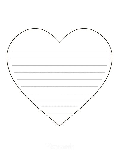 Printable Heart Template With Lines For Writing Printable Templates