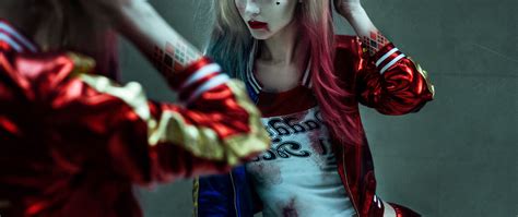 2560x1080 cosplay harley quinn 2560x1080 resolution hd 4k wallpapers images backgrounds
