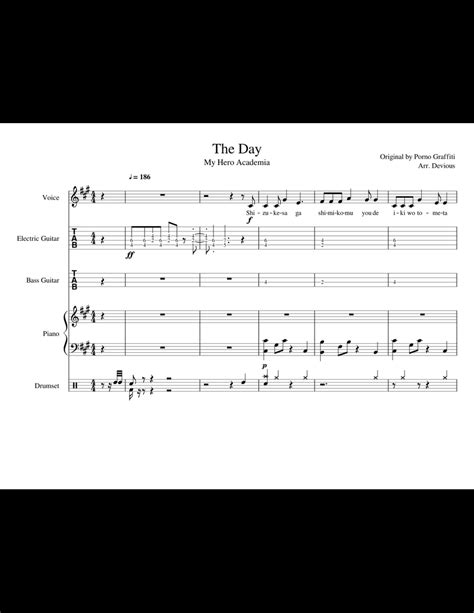 The Day My Hero Academia Sheet Music For Piano Voice