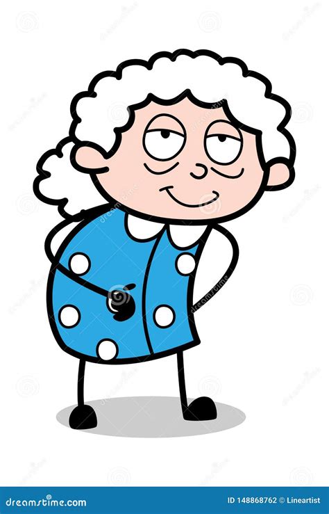smiling old cartoon granny vector illustration stock illustration illustration of female
