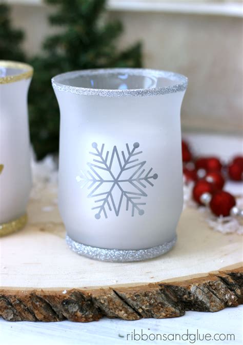 Diy Christmas Glitter Candle Holders