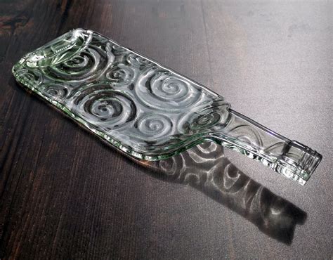 Handmade Fused Glass Recycled Wine Bottle Plate With Raised Etsy