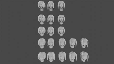Free Stl File Female Anime Heads・design To Download And 3d Print・cults
