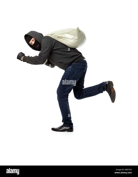 Thief Run Away Bag Cut Out Stock Images Pictures Alamy