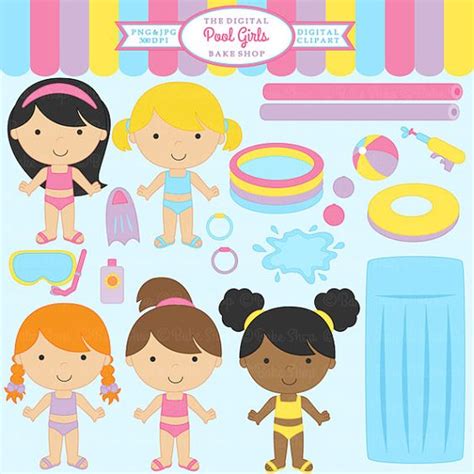 Girl Pool Party Clipart Clip Art Library