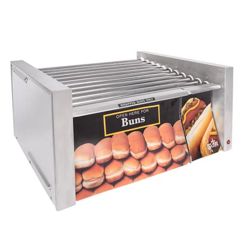 Star 30cbd 30 Hot Dog Roller Grill Wbun Storage Slanted Top 120v