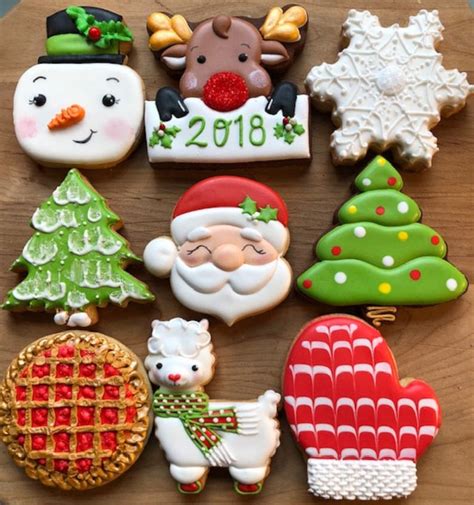 12 Decorated Holiday Sugar Cookies Holiday Cookies Santa Etsy