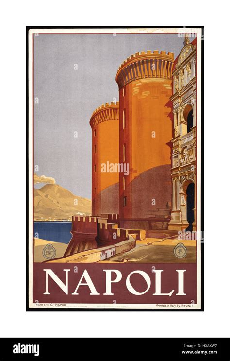 Napoli Naples Vintage Retro 1920s Travel Poster For Napoli Naples