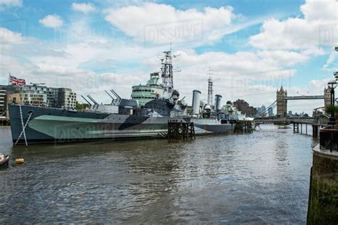 Hms Belfast On The River Thames London England Stock Photo Dissolve