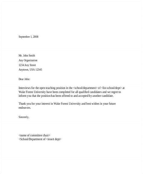 How to write a letter to reject an interview. 8+ Email Rejection Letters - Free Sample, Example Format ...