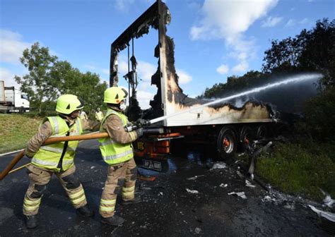 A1 Reopens After 24 Hour Closure Following Double Lorry Fire Between Grantham And Stamford