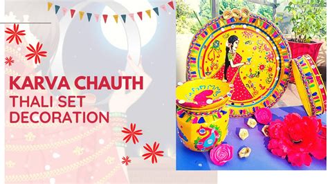 How To Decorate Karva Chauth Thali At Home Pooja Thali Decoration