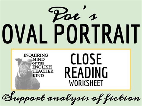 The Oval Portrait By Edgar Allan Poe Close Reading Worksheet