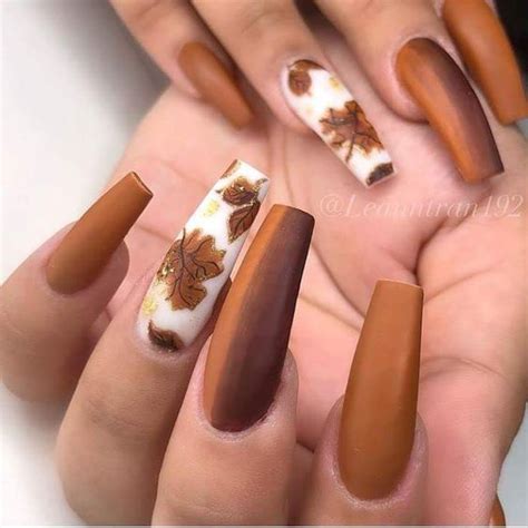 60 Must Try Nail Designs This Autumn Fall Flowers Nail Design Fall Nails Fall Nail Art