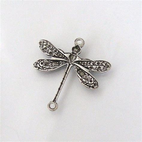 10 Antique Silver Brass Dragonfly Connectors 17x16mm Made Etsy