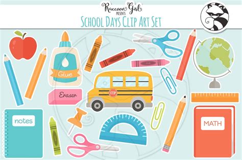 School Days Clipart Set ~ Illustrations ~ Creative Market