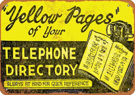 7 x 10 METAL SIGN - 1925 Yellow Pages Telephone Directory - Vintage
