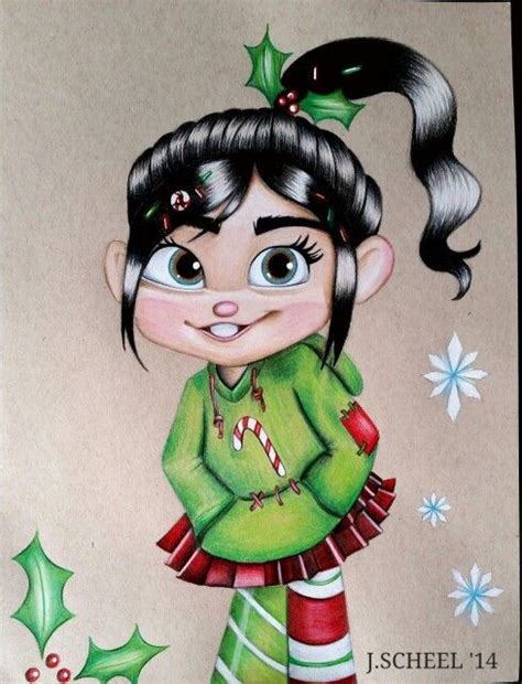 My Vanellope Von Schweets Drawing In A Christmas Outfit Disney