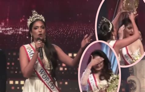 Mrs World Arrested After Snatching Crown From Contestants Head Perez Hilton