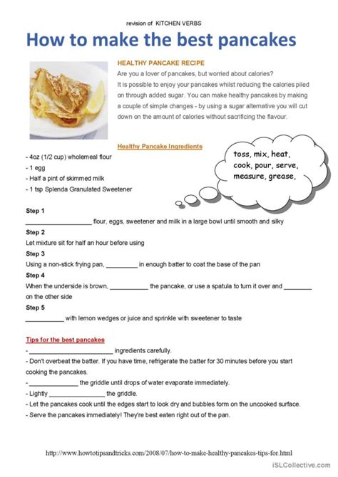 Pancakes English Esl Worksheets Pdf And Doc