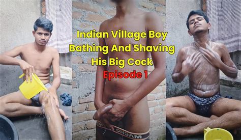 Gay Indio Bañándose Desnudo Y Lavando Su Ropa Chico Indio Mostrando Su Gran Polla En Lugar