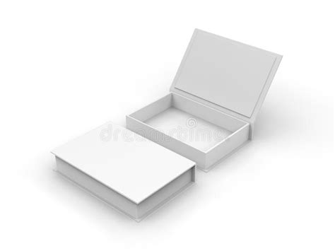 White Blank Hard Cardboard Rectangular Book Box Mock Up