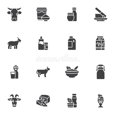 Dairy Product Vector Icons Set Stock Vector Illustration Of Cottage