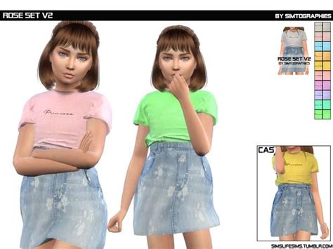 Simtographies Rose Set V2 Sims 4 Toddler Sims 4 Toddler Clothes