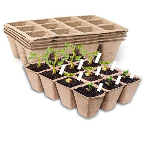 Seed Starter Tray Set Vegetable And Flower Peat Pots Biodegradable