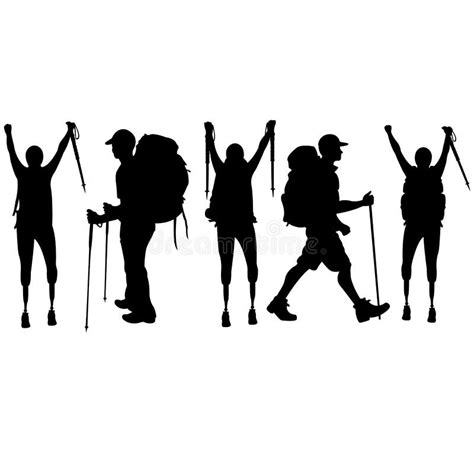 Silhouette People Hiking Stock Illustrations 5721 Silhouette People